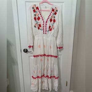 White Embroidered Chicwish Dress